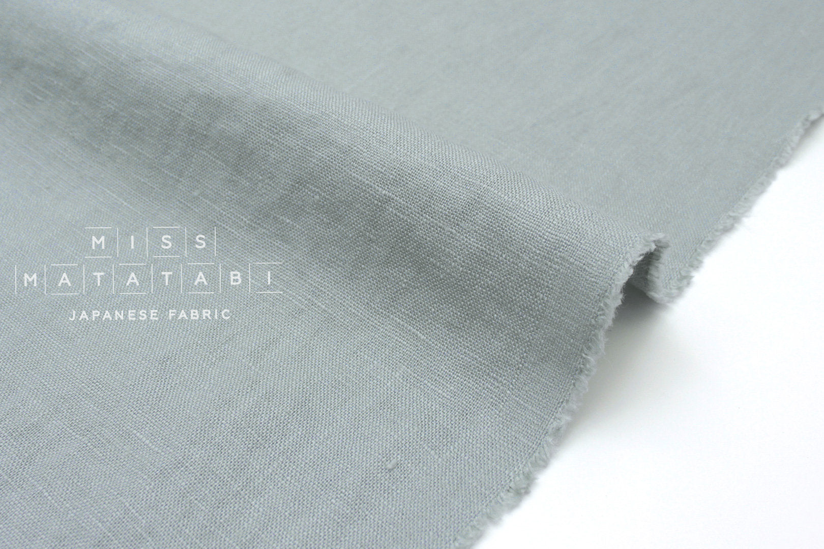 Japanese Fabric 100% washed linen - antique blue - 50cm