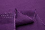 Japanese Fabric 100% washed linen - purple -  50cm