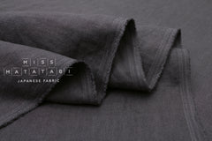 Japanese Fabric 100% washed linen - charcoal - 50cm