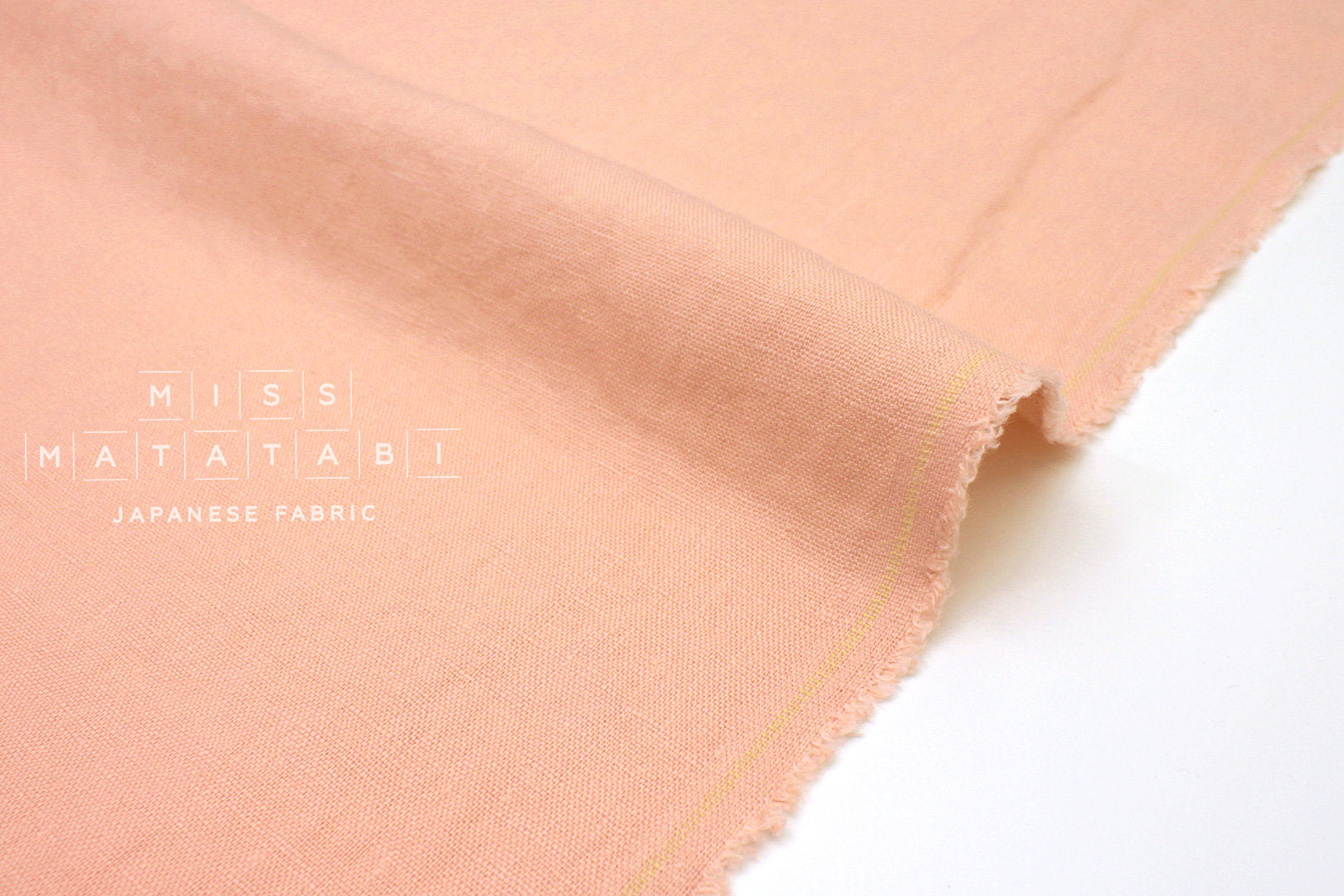 Japanese Fabric 100% washed linen - peach - 50cm
