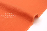 Japanese Fabric 100% washed linen - coral orange - 50cm