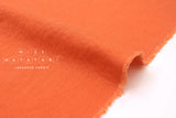 Japanese Fabric 100% washed linen - coral orange -  50cm