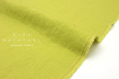 Japanese Fabric 100% washed linen - lime - 50cm