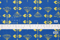 Japanese Fabric Cotton + Steel Neko and Tori Canvas - Penpengusa - blue metallic - 50cm