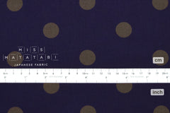 DEADSTOCK Japanese Fabric Polka Dots Brushed Cotton - navy blue - 50cm