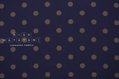 DEADSTOCK Japanese Fabric Polka Dots Brushed Cotton - navy blue - 50cm