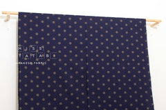 DEADSTOCK Japanese Fabric Polka Dots Brushed Cotton - navy blue - 50cm