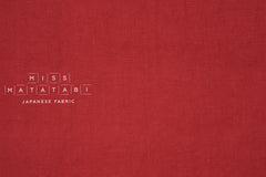 Japanese Fabric 100% washed linen - red - 50cm