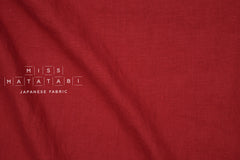Japanese Fabric 100% washed linen - red - 50cm
