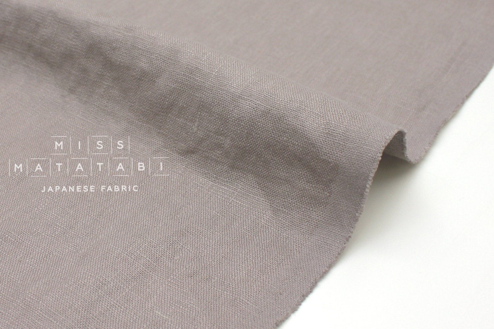 Japanese Fabric 100% washed linen - taupe - 50cm