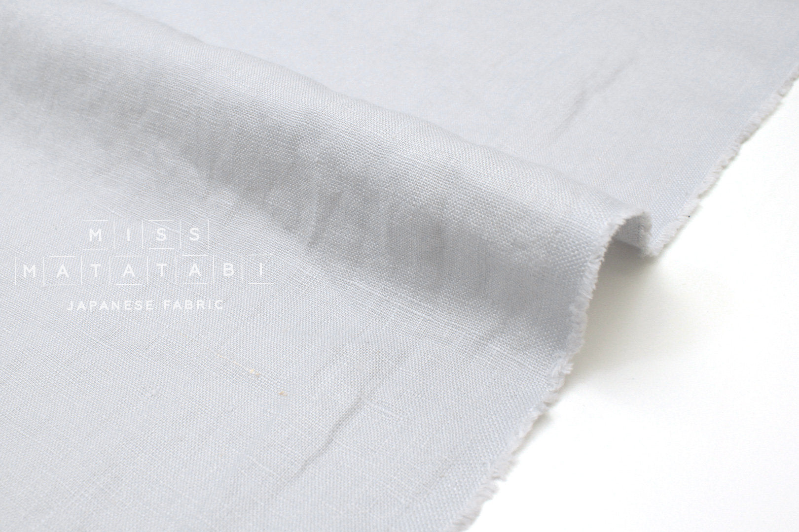 Japanese Fabric 100% washed linen - light grey - 50cm