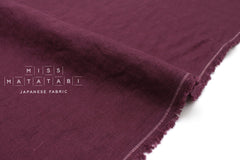 Japanese Fabric 100% washed linen - berry - 50cm