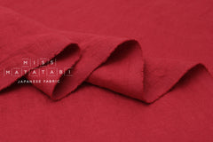 Japanese Fabric 100% washed linen - red - 50cm