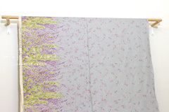 Japanese Fabric Mimosa Border - grey, mauve - 50cm