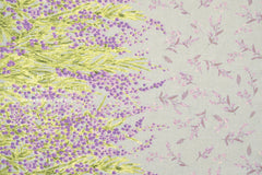 Japanese Fabric Mimosa Border - grey, mauve - 50cm