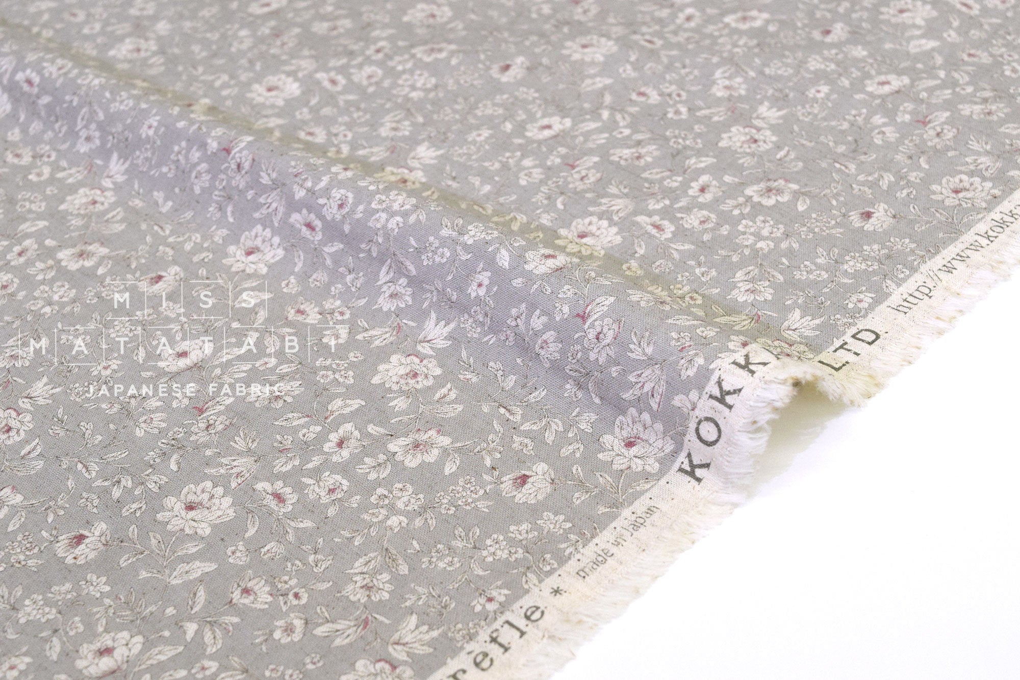 Japanese Fabric Wild Meadow - grey - 50cm