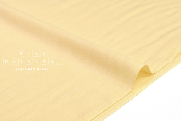 Japanese Fabric - Kobayashi solid double gauze - pale butter yellow - 50cm