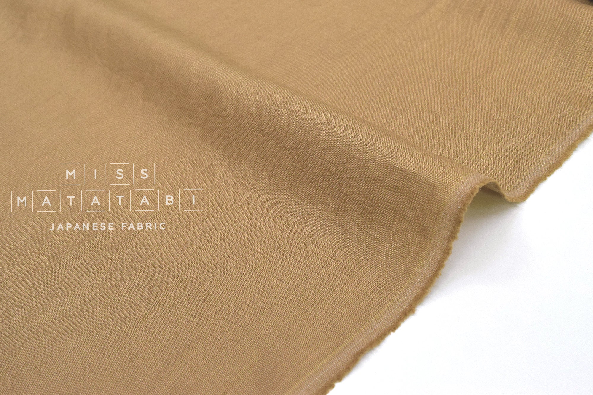 Japanese Fabric 100% washed linen - sandstone - 50cm