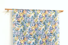 Japanese Fabric Palms linen voile - blue, pink, yellow - 50cm