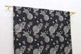 Japanese Fabric - Yarn Dyed Woven Tsubaki Tsuki jacquard - black, latte - 50cm