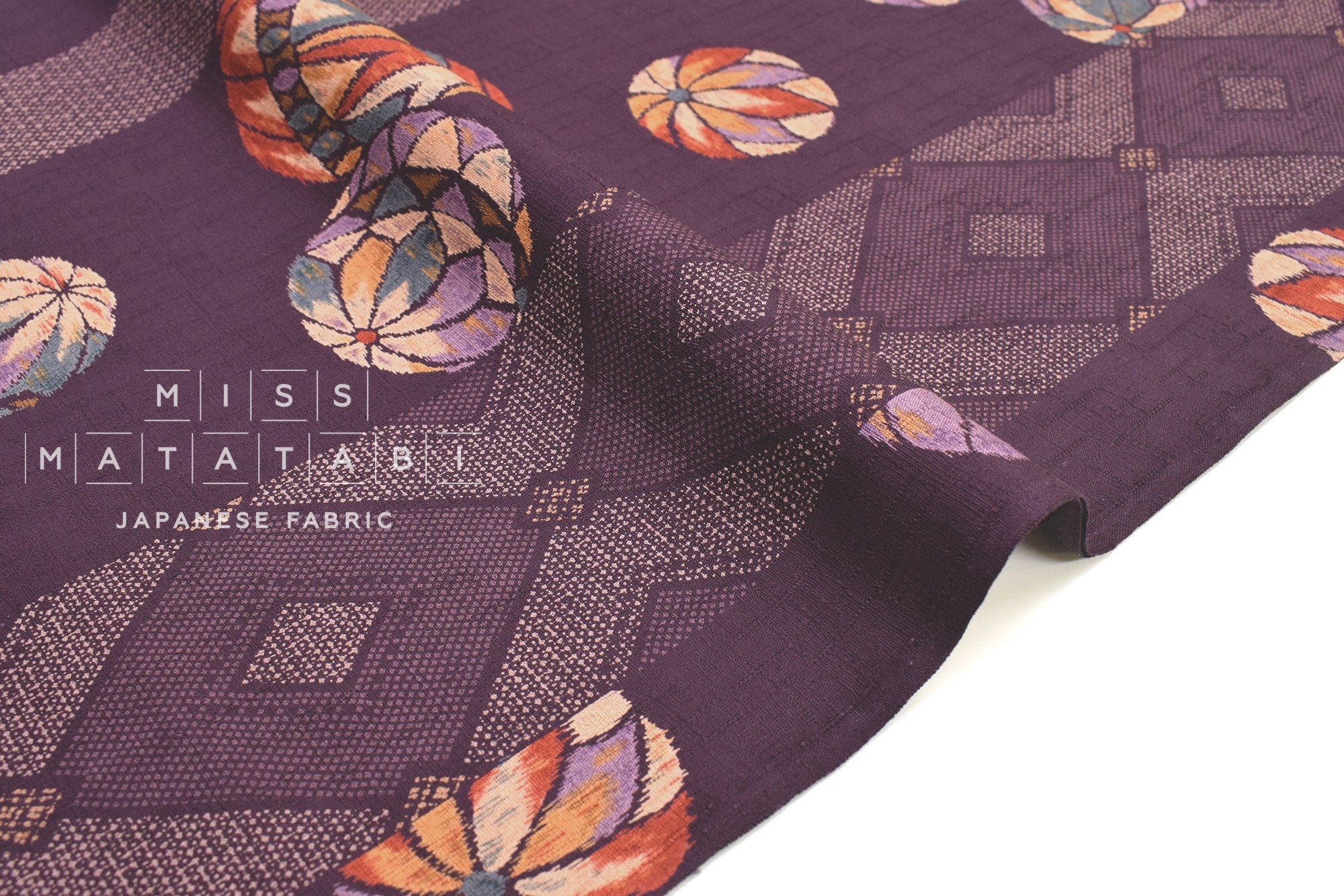 Japanese Fabric Temari dobby - purple - 50cm