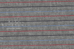 Japanese Fabric Yarn Dyed Reversible Stripes - dark navy, red, blue - 50cm