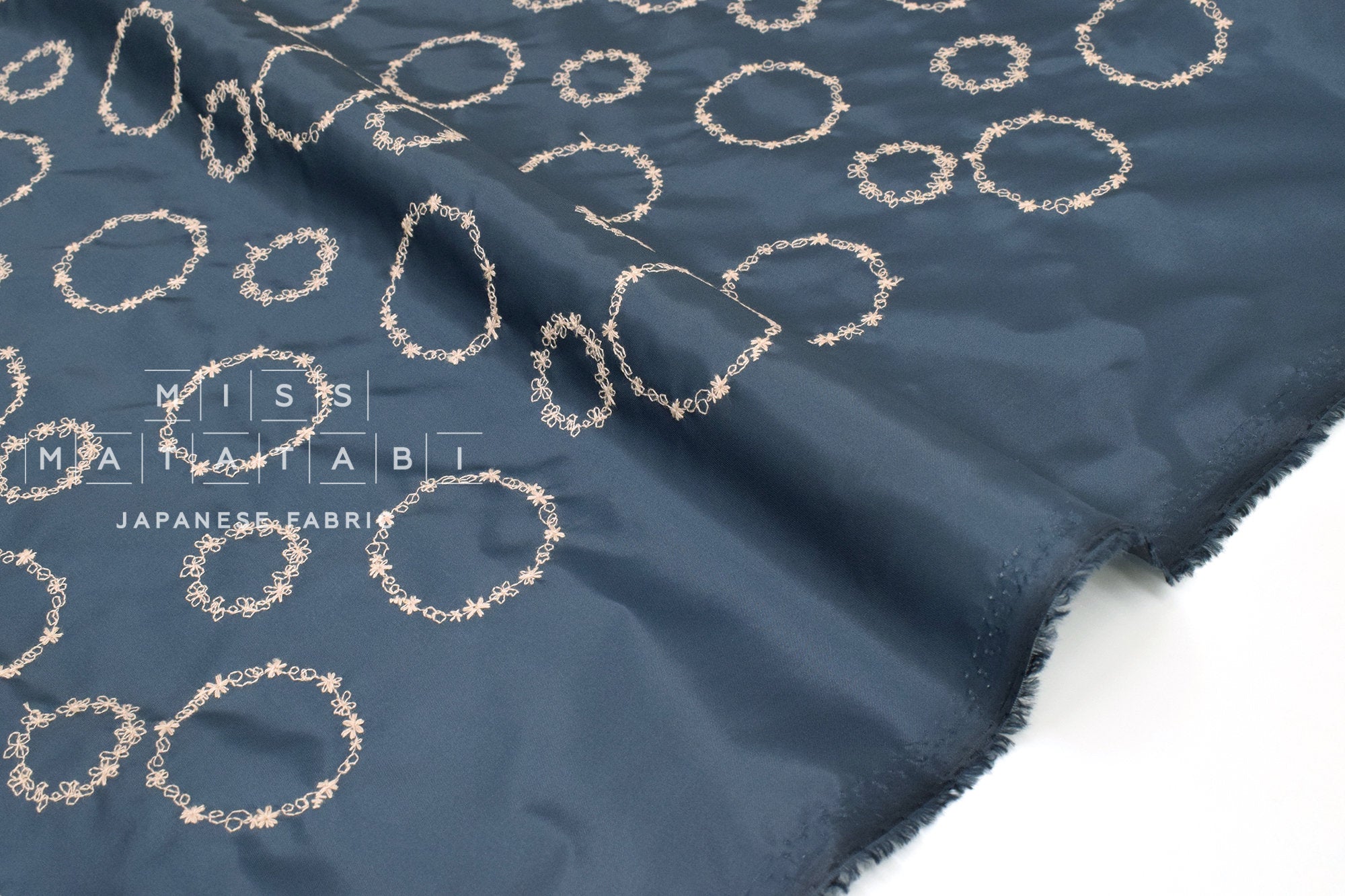 Japanese Fabric Flower Garland Embroidered Nylon - C - 50cm