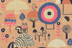 Japanese Fabric Cotton + Steel Mori No Tomodachi - Kinoko Yama Canvas - peach - 50cm