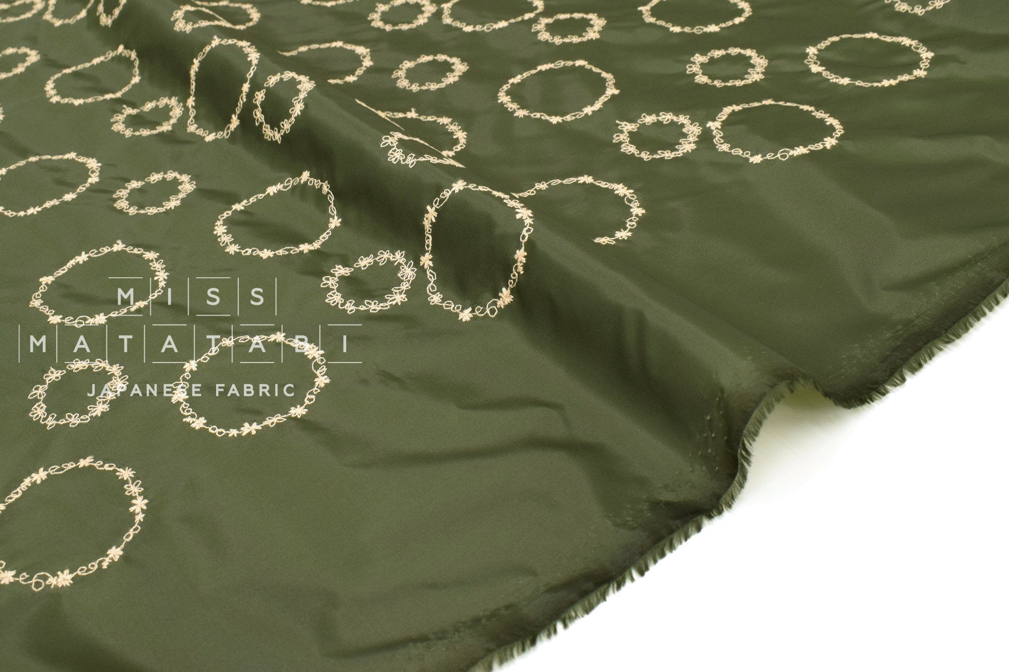 Japanese Fabric Flower Garland Embroidered Nylon - B - 50cm