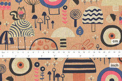 Japanese Fabric Cotton + Steel Mori No Tomodachi - Kinoko Yama Canvas - peach - 50cm