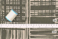 Japanese Fabric 100% Linen Screen - olive - 50cm