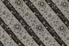 Japanese Fabric Yarn Dyed Woven Jacquard A - black, latte - 50cm