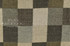 Japanese Fabric Yarn Dyed Woven Jacquard H - black, latte - 50cm