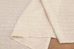 Japanese Fabric Embroidered Floral Eyelet - B - 50cm