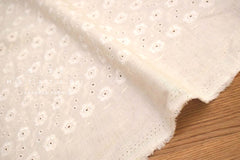 Japanese Fabric Embroidered Floral Eyelet - E - 50cm