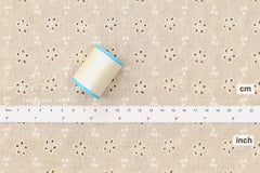 Japanese Fabric Embroidered Floral Eyelet - B - 50cm