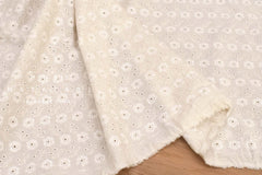 Japanese Fabric Embroidered Floral Eyelet - E - 50cm