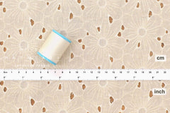 Japanese Fabric Embroidered Floral Eyelet - F - 50cm