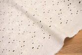 Japanese Fabric Embroidered Floral Eyelet - F - 50cm