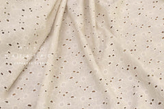 Japanese Fabric Embroidered Floral Eyelet - F - 50cm