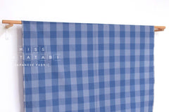 Japanese Fabric Yarn Dyed Large Check - blue - 50cm