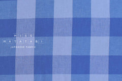 Japanese Fabric Yarn Dyed Large Check - blue - 50cm