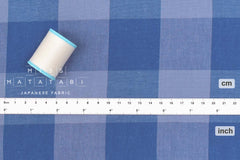 Japanese Fabric Yarn Dyed Large Check - blue - 50cm