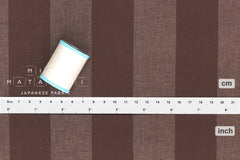 Japanese Fabric Yarn Dyed Large Stripes - brown - 50cm