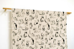 Japanese Fabric Neko With Attitude - A - 50cm