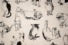 Japanese Fabric Neko With Attitude - A - 50cm