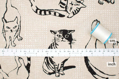 Japanese Fabric Neko With Attitude - A - 50cm