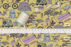 Japanese Fabric Let's Go Camping - B - 50cm