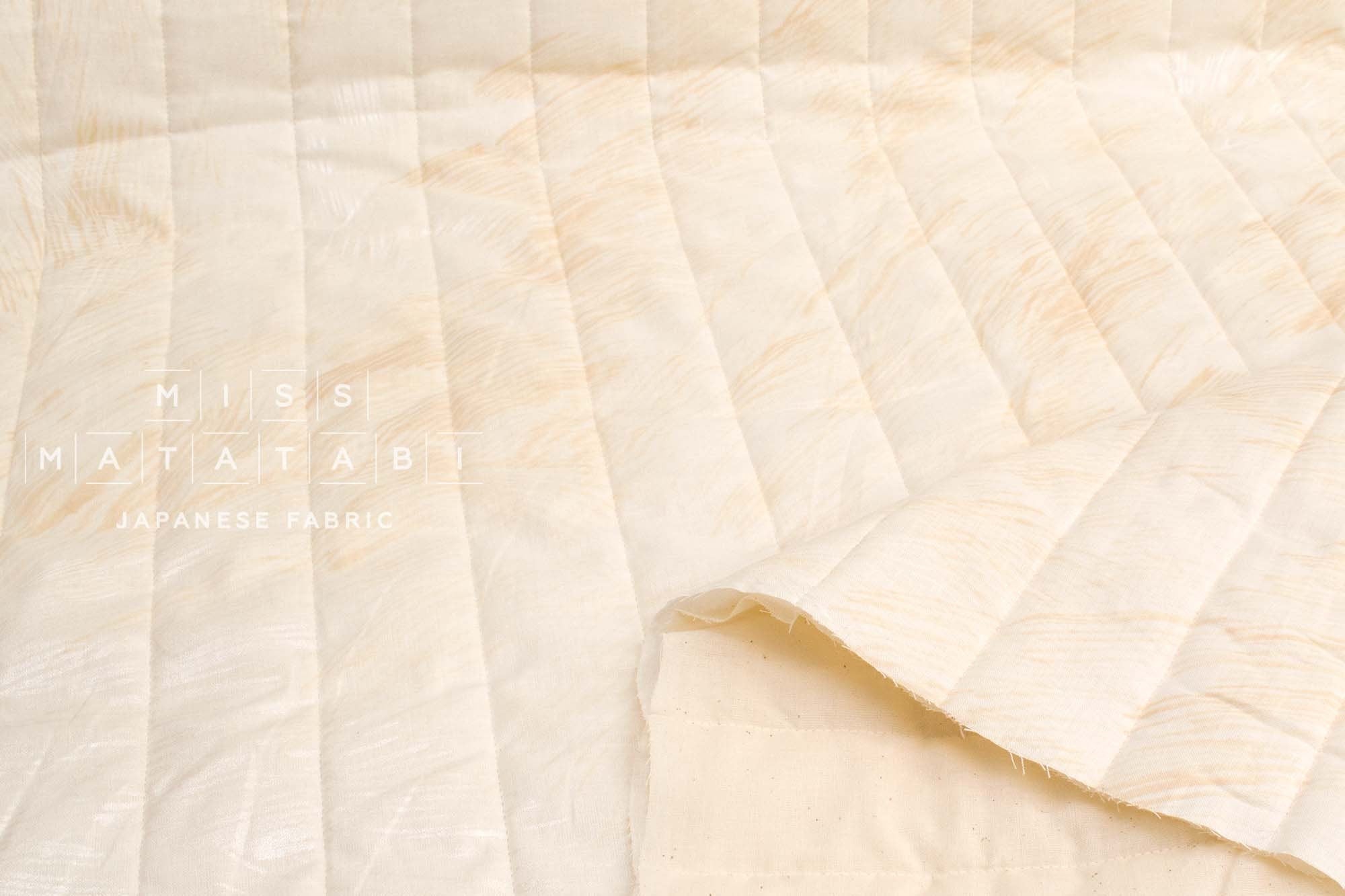 Nani Iro Kokka Japanese Fabric Good sign Quilted Linen Blend - A - 50cm
