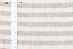 Japanese Fabric Shokunin Collection Yarn-Dyed Sun-Dried Double Gauze Stripes I - light grey - 50cm